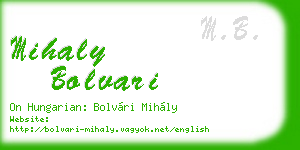 mihaly bolvari business card