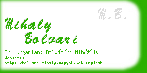 mihaly bolvari business card